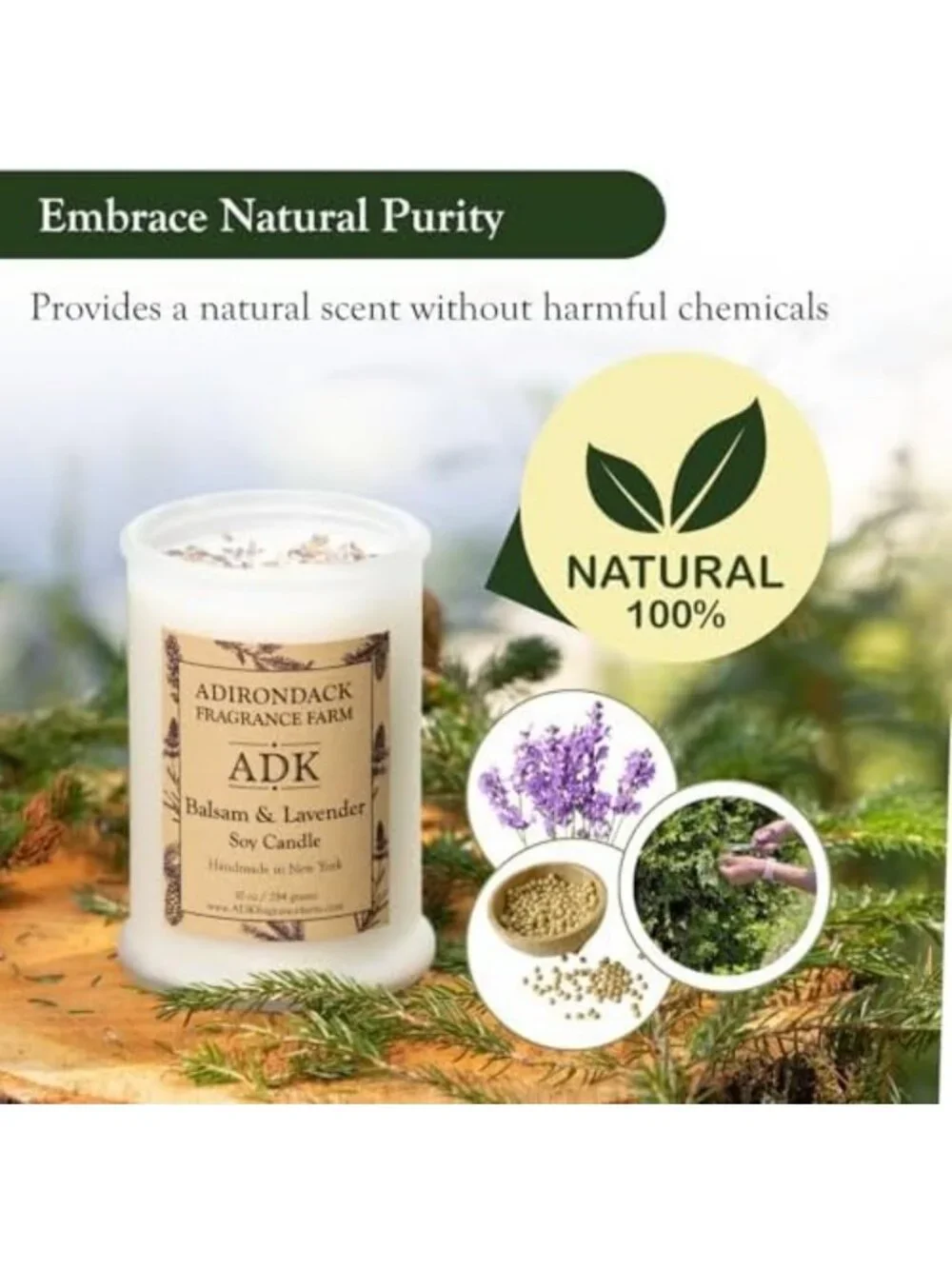 20 Oz Balsam & Lavender Scented Candle | Aromatherapy, Relaxation, Home Decor